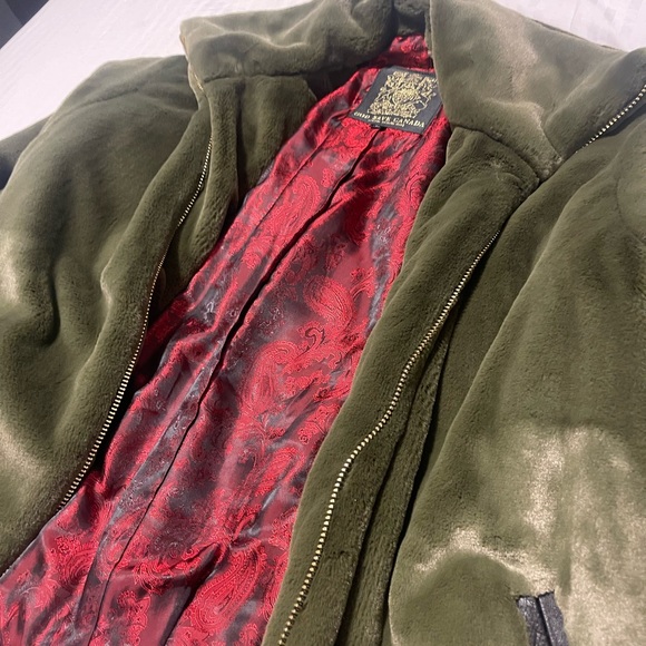 Fur jacket army green red inside. Get me fly - Picture 5 of 6